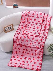 QIBHI 1/2/3 cái tùy chọn, khăn tắm/khăn tùy chọn họa tiết Jacquard trái tim nơ, khăn mặt khăn tay san hô mềm mại nhanh khô thanh lịch hoặc bộ khăn tắm Ngày lễ Tình nhân, khăn tắm san hô thấm hút sợi microfiber mềm mại, khăn tắm trang trí nhà công chúa phù hợp cho phòng tắm, khách sạn, phòng gym, du lịch, quà tặng, salon, thể thao, ngoài trời, bãi biển, trường học, tựu trường, phụ kiện du lịch, đồ dùng thiết yếu cho gia đình, khăn, chăm sóc da - Đỏ - Xem 7