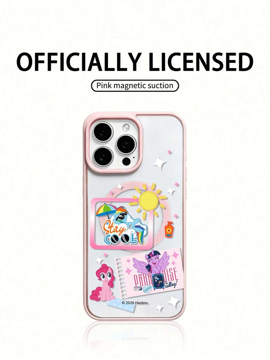 MY LITTLE PONY Ốp lưng điện thoại sạc không dây từ tính chính hãng, tương thích với GALAXY S23, GALAXY S24, GALAXY S25, Apple iPhone 17, 17 Air, 17 Pro, 17 Pro Max, 11, 12, 13, 14, 15, 16 Pro, 16 Pro Max, 14 Plus, 15 Plus, 16 Plus, 15 Pro Max, 16 Pro, 16 Pro Max, XR, XS Max, X - Hồng - Xem 1
