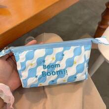 Cute Embroidered Dopamine Pencil Case Makeup Bag, Large Capacity Portable Handbag, Essential For Middle/High School Students Back To School, Embroidered Craft, Dopamine Color Scheme, Soft & Skin-Friendly, Wear-Resistant & Scratch-Proof, Waterproof & Dustproof, Handheld Design, Multi-Function Storage Bag - A - View 10