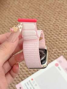 Huastonband 1條編織彈性尼龍透氣舒適運動手錶錶帶 女款 適用於Apple Watch 38/40/41mm, 42/44/45/46/49mm, 適用於Apple Watch Ultra3/2/1/Se/S11/S10/S9/S8/S7/S6/S5/S4/S3/S2/S1, 適合戶外運動健身年輕時尚男女夏季海灘配件度假禮物 - 淺粉紅色 - 查看 8