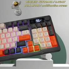 免费赠送 WOLF M96 无线键盘，96 键布局，适用于游戏和办公，RGB 背光，静音薄膜按键 - 查看 8