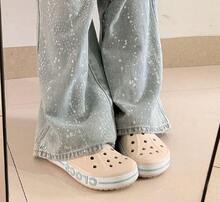 Crocs Dép bít mũi rỗng ruột Bayaband EVA chống trượt bền chắc thời trang, màu be 205089-1LI - 205089-1LI - Xem 1
