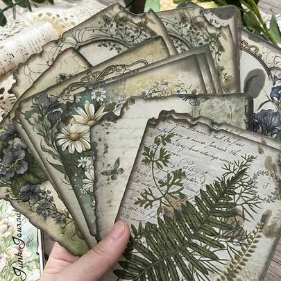 30pcs Vintage Hollow Lace Border Large Scrapbook Paper Pack, Small Fresh Floral, Butterfly & Celestial Star Designs, Simple Irregular DIY Journal Background Decorative Sheets, Aesthetic Craft Materials For Hand Account & School Office Supplies