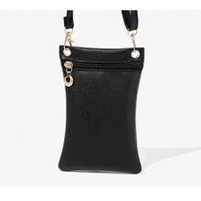 Women's Crossbody Phone Bag PU Litchi Pattern Long Shoulder Strap Single Shoulder Bag Personalized Fashion Wallet And Handbag - SKY BLUE - View 9