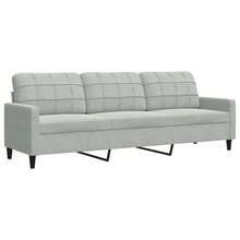 vidaXL Ensemble de canapés 4 pcs et coussins et traversins velours - Gris - Voir 4