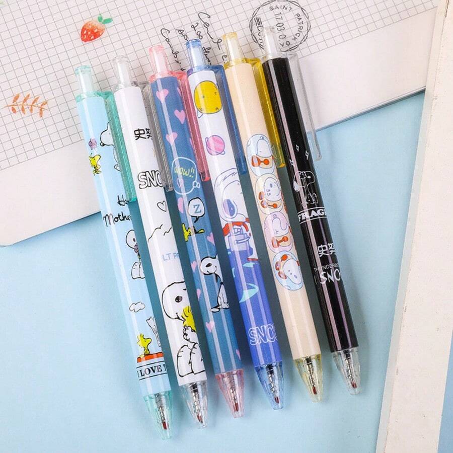 1/6 chiếc bút bi bấm nút, thiết kế hình SNOOPY dễ thương, kiểu dáng Kawaii thời trang, màu trung tính, chất lượng cao, tiện dụng cho học sinh, thi cử, tốt nghiệp, tiệc tùng, quà tặng. - Nhiều màu - Xem 1