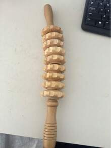 1个木制按摩滚轮，身体按摩工具，抗橘皮组织滚轮，筋膜放松器，用于淋巴引流和缓解疼痛的木制按摩设备（弧形） - 滾輪按摩棒 - 查看 10