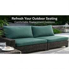 Rattan Garden Replacement Cushion Set Water Resistant For Patio Sofa Conservatory Use - Bottle Green - View 1