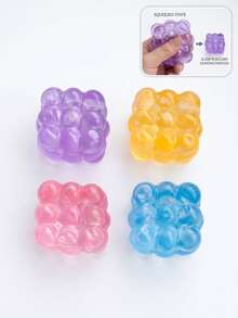 Cube Malt Sugar Slow Rebound Soft Squishy Decor, Super Soft Transparent Jelly Squeeze Decor, Colorful Fashion Relaxation Accessory, Emotional Comfort Hand Toy Decor, Suitable For Teenagers And Adults, Perfect For Office Desk And Daily Relaxation Decoration - Multicolor - View 6