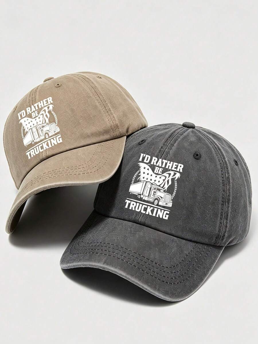 1 chiếc mũ lưỡi trai unisex kiểu dáng thường ngày, chất liệu mềm mại, in họa tiết, vành cong, thích hợp để đội hàng ngày. - A - Xem 1