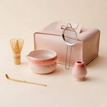 5/8pcs Japanese Matcha Whisk Set, Butterfly & Heart Textured, Pink Storage Pouch, Matcha Preparation Tools, Middle Eastern Style, Suitable For Personal Use, Valentine's Day, Christmas, Thanksgiving, Graduation Gifts - Pink Leather Bag Series - View 11