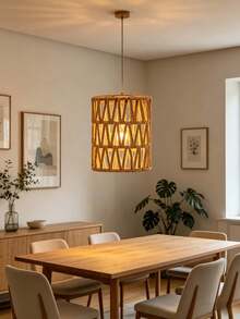 1/3 Peças Abajures de Rattan Boho - 14,99cm de Altura, 12,7cm de Largura, Design Cilíndrico Trançado para Lâmpadas de Chão, Pendentes, Lustres e Arandelas de Parede - Semicírculo - Visão 6