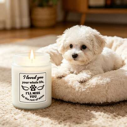 1 pieza Vela de Simpatía por la Pérdida de una Mascota | "Te Extrañaré" Regalo Conmemorativo para Mascotas, Vela Conmemorativa de Mascota Siempre en Mi Corazón - Regalo Sentimental para Dueños de Mascotas, Vela Conmemorativa de Pérdida de Mascota - "Te Extrañaré por Siempre" Recuerdo por Duelo