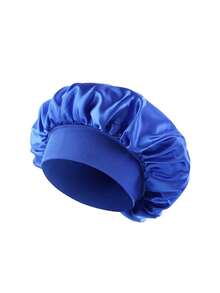 3pcs Women's Multi-Color Wide-Brim Headband, Silk Satin Material, Suitable For Everyday Wear Hair Sleep Cap Sleep Bonnet - Rose Khaki Hole Blue - View 7