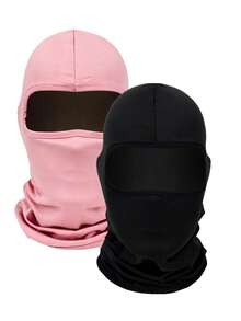 1pc/2pcs Unisex Solid Color Balaclava Hat, Single Hole Ski Mask, Full Face Cover For Cycling, Suitable For All Seasons - Multicolor - View 11