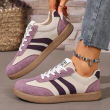 NOBLEARL 1 Pair Casual Sneakers, Lace-Up Soft Sole Comfortable Student Shoes, Versatile - Purple - View 13