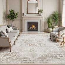 Sour Lemon Living Room Carpet 200x300, Washable Bedroom Carpet, Short Pile Abstract Carpet, Very Soft And Thin Summer Living Room Carpet, Non-Slip Carpets For Living Room Bedroom Home Decoration - 灰褐色 - 查看 6