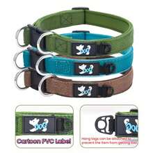 1pc Adjustable Comfortable Padded Nylon Heavy Duty Dog Collar With Safety Buckle, Durable Pet Neck Strap For Outdoor Daily Use, Suitable For Small/Medium/Large Dogs - Multicolor - View 1
