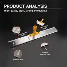 61cm 24 Inch Self-Levelling Tools Stainless Steel Screed Rake For Self Levelling Compound Flooring Tools Direct Adjustable - Silvery - View 5