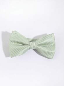 1pc Minimalist High-Quality Solid Pink Bow Tie, Versatile For Casual Wear - Baby Pink - View 8