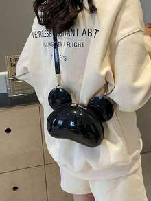 Fashion Spring/Summer Jelly Ear Design Cute Cartoon Mini Shoulder Crossbody Bag, Cell Phone Pouch, Coin Purse, Valentine's Day Gift - 黑色 - 查看 13