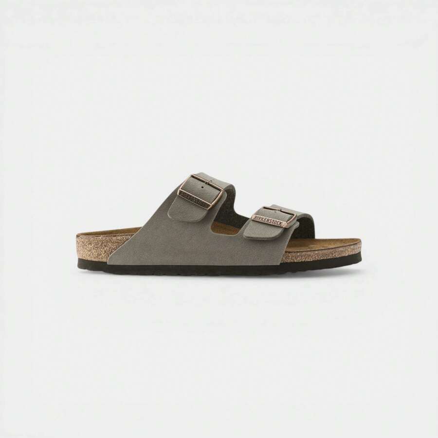 Birkenstock Arizona Birkibuc Stone - White - View 1