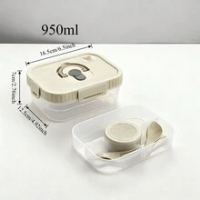 Hộp cơm bento nhựa trong suốt hai lớp kèm đĩa đựng nước chấm và dụng cụ ăn uống, kín hơi và chống rò rỉ, hộp đựng trái cây, salad, thức ăn, hộp đựng cơm trưa tái sử dụng, phù hợp cho học sinh và người lớn sử dụng ở trường, văn phòng, du lịch, cắm trại, dã ngoại và khi đi học. - Nhiều màu - Xem 11