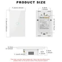 UL认证灵敏触摸开关 - 无需WiFi，钢化玻璃面板，灵敏触摸，双色背光（蓝亮/红灭），无需零线，独立快速安装，超薄9mm设计，阻燃PC材质，400W/单极，安装简便 - 彩色 - 查看 4