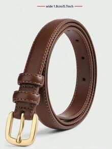 2 pièces/1 pièce Ceinture décorative à boucle fine minimaliste, ceinture en PU rétro casual pour femmes, convient pour l'été, l'automne, l'hiver, Halloween - Multicolore - Voir 29