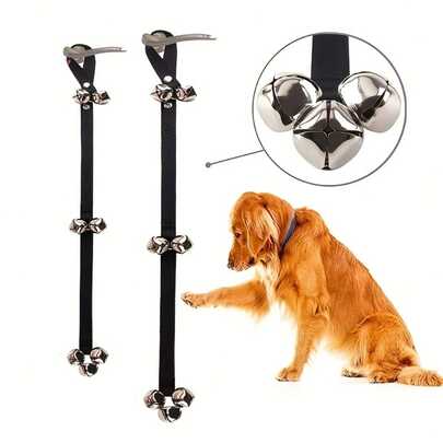 1 Dây huấn luyện chó kèm chuông cảnh báo - Hệ thống chuông cửa cho chó chắc chắn, chuông báo tự động, không cần pin, phù hợp cho chó nhỏ, chó lớn và chó con, cấu trúc bền chắc, tuyệt vời cho người nuôi chó.