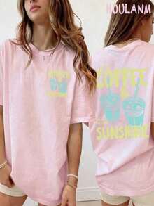 Tropicoqueta OutfitsFort Worth, Texas East. 1849 Cowboy Horse Desert Landscape Graphic T-Shirt - Casual Crew Neck Cotton Tees, Summer Breathable, Per - 嬰兒粉 2 - 查看 6