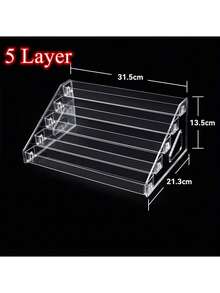 5-Tier Transparent Nail Polish Storage Rack, Large Capacity Acrylic Display Stand For Lipstick, Cosmetics, Space-Saving Desktop Organizer - Multicolor - View 8