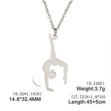 LIKGREAT Mới về Dây chuyền thể dục nghệ thuật bằng thép không gỉ, mặt dây chuyền thể thao dành cho nữ, vòng cổ thể dục dụng cụ, trang sức đội tuyển, quà tặng. - Chuỗi thể dục - Xem 13