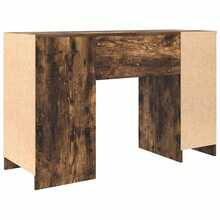 vidaXL Bureau chêne fumé 120x42x76 cm bois d'ingénierie - Tabac - Voir 8