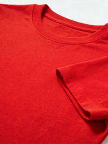 Women's Blouses, Plus Size Soft Cotton T-Shirt For Women With Mexican Flag Print, Gift For Travel Lovers, Fashionable Outfit, Summer Dresses For Women - 紅色 - 查看 4