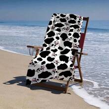 1pc Cartoon Cow & Cow Print Pattern Beach Towel, Excellent Gift For Family And Friends In Summer, Super Soft Microfiber Towel, Durable Quick-Dry Sunscreen Towel, Essential For Beach, Camping, Swimming Pool, Travel - Multicolor - View 5