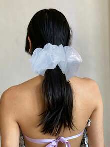 1pc Fashionable Elegant Solid Color Extra Large Hair Scrunchie, Suitable For Women With Thick Hair, Versatile Daily Wear Hair Accessory, Non-Damaging,Festival,Party - Multicolor - View 1