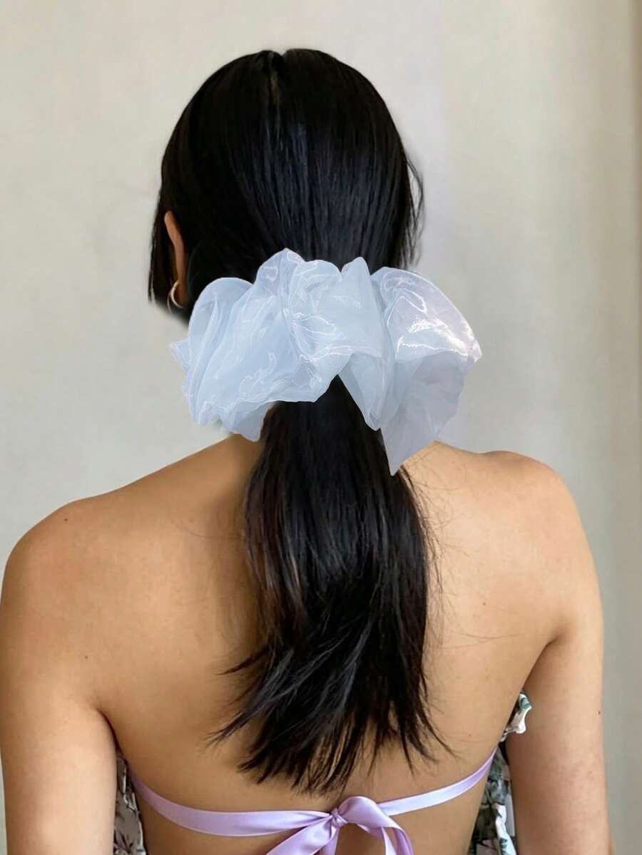 1pc Fashionable Elegant Solid Color Extra Large Hair Scrunchie, Suitable For Women With Thick Hair, Versatile Daily Wear Hair Accessory, Non-Damaging,Festival,Party - Multicolor - View 1