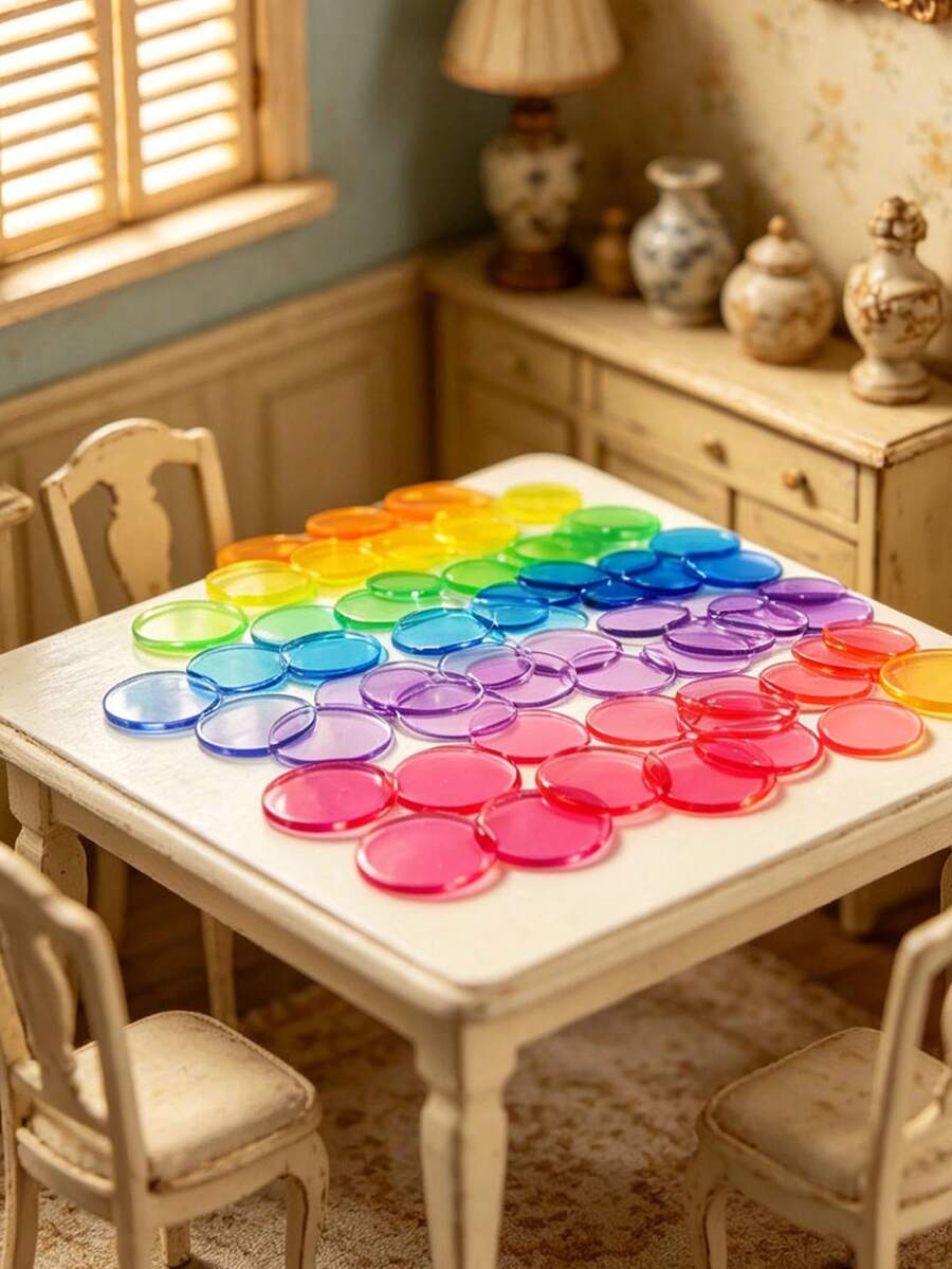 100pcs 19mm Colorful Transparent Bingo Game Markers, Bingo Chips, 8 Colors: Orange, Yellow, Blue, Green, Red, Purple, Pink, Rose (3/4" Diameter Each), PVC Material, Bulk, Raffle Tickets, Bingo Daubers, Lottery, Bingo Game Chips, Ping Pong Balls, Monopoly, Bingo And Friends, Ping Pong Balls, Game Chips, Monopoly