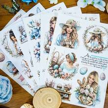 20Sheets Large Size Inspiration Sticker Book Waterproof Dual-Material Clock Butterfly Flower Washi PET Stickers Set For Scrapbooking Decoration - 20 Photos - View 3
