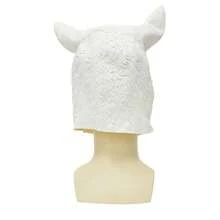 1个逼真白色羊驼/绵羊全脸乳胶面具，趣味动物角色扮演道具，万圣节和农场主题派对配饰，日常角色扮演和派对服饰 - 多色 - 查看 5