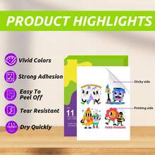 20 tờ giấy dán vinyl in khổ A4, chống thấm nước, mờ, tự dính, tương thích với máy in phun, dùng để tự làm sticker, sổ lưu niệm, nhãn dán, đồ dùng thủ công mỹ nghệ. - A4 Mờ - Xem 4