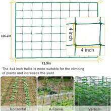 重型园艺支架网，适用于黄瓜、藤蔓、水果和蔬菜（如番茄）植物，带植物夹的攀援植物支架，适用于庭院和花园，是黄瓜、番茄、蔬菜、水果、四季豆和其他户外攀援植物的园艺用品，重型园艺网带植物夹，黄瓜和番茄植物网，水果和蔬菜种植网，植物架，高架花坛，户外植物架 - 彩色 - 查看 13