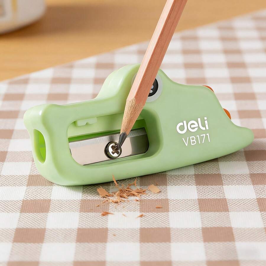 Bộ 2 gọt bút chì cầm tay, gọt bút chì hình cá sấu dễ thương hai lỗ kèm hộp đựng vụn bút chì, đồ dùng văn phòng phẩm. - Nhiều màu - Xem 1