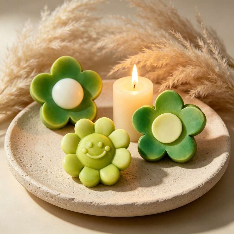 Large Sunflower Silicone Candle Mold, INS Flower Shaped Aromatherapy Silicone Mold For DIY Handmade Candle Making, Soap, Plaster, Clay, Epoxy Resin Crafts And Ornaments, Suitable For Home Decor - A - View 1