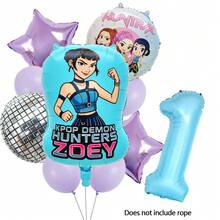 Blue Balloon Girl Music Disco Cool Girl Children's Birthday Party Decorations Balloon Number Balloon Set, Baby Christening Party Supplies, Gift Toys - Balloon Set - View 3