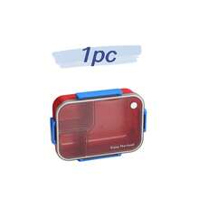 1 pieza Fiambrera para adultos, Caja bento transparente de 3 compartimentos, Fiambrera de gran capacidad de una sola pieza, Diseño a prueba de fugas, Incluye utensilios, Caja para aperitivos, Adecuada para comer al aire libre, Oficina, Uso escolar, Suministros de cocina, Esencial para la vuelta al colegio - Multicolor - Ver 10