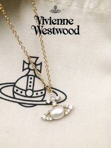 Vivienne Westwood Ada Collection Saturn Crystal Pearl Necklace Gold Tone, Brass - 金色 - 查看 2