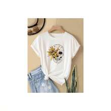 Women's Skull Monogram T-Shirt - [白色的] - 查看 1