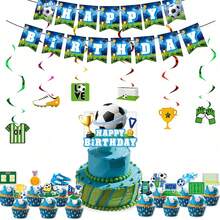 Football Birthday Party Decorations, Including Plates, Napkins, Cups, Tablecloth, Cake Toppers, Honeycomb Balloons, Suitable For 24 People - Multicolor - View 14